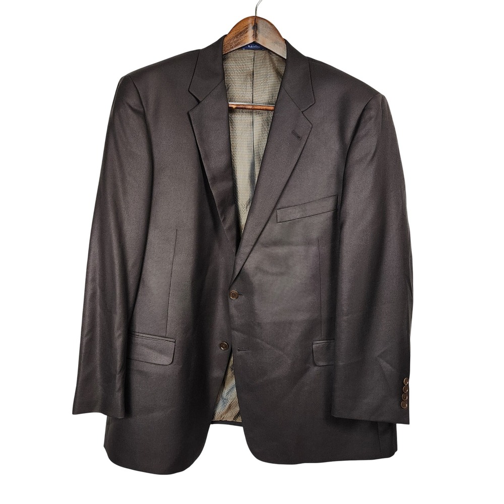 Turnbury Blazer Sport Coat Mens 50R Brown Wool Silk Business Casual Office Work